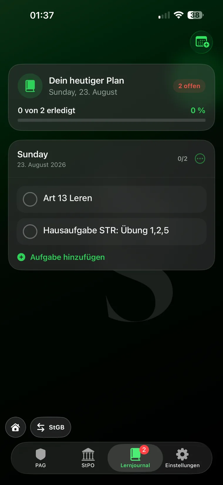 Lernjournal in Polizei-Guru