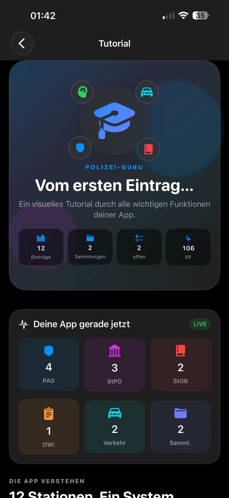 Zweite App-Ansicht