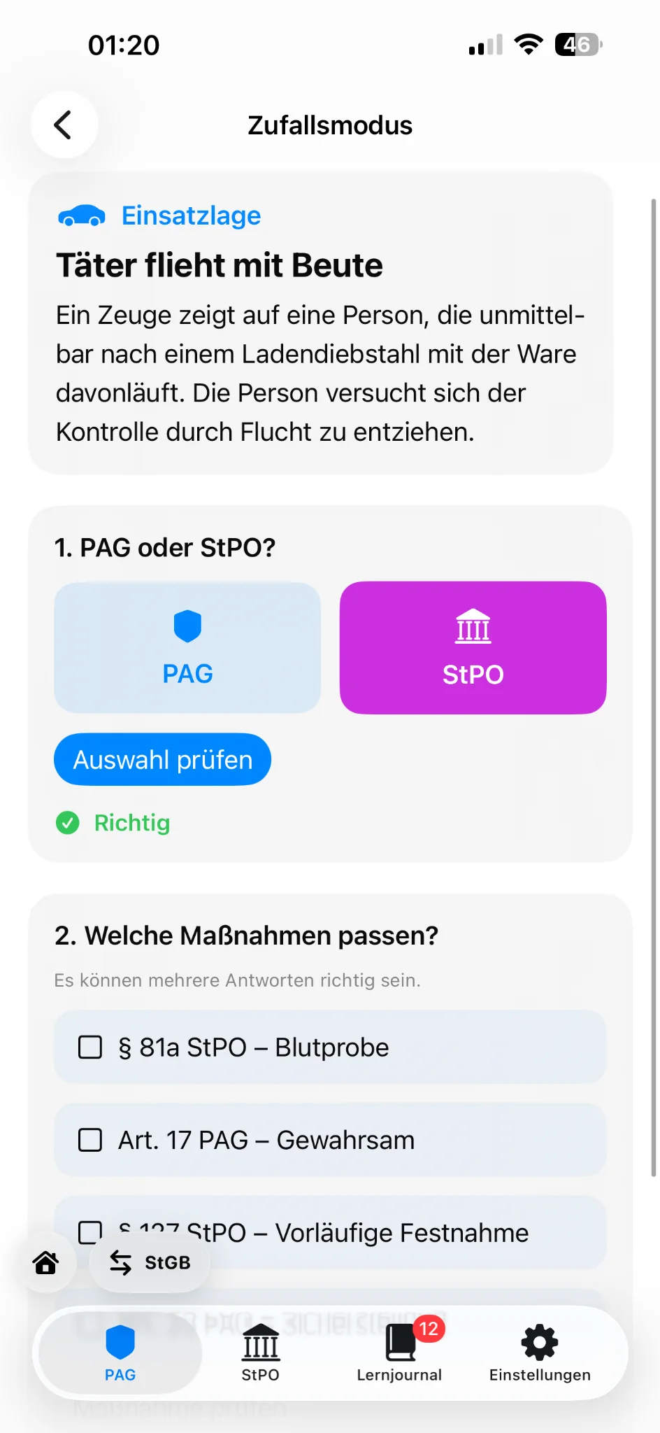 Zufallsmodus in Polizei-Guru